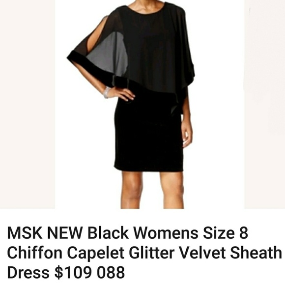 🎀Clearance🎀 NWT MSK CHIFFON Dollman sleeveless slinky dress. CHIFFON caplet. - Picture 4 of 5